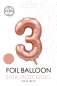 Preview: XXL Folienballon Zahl 3 Satin Rosegold